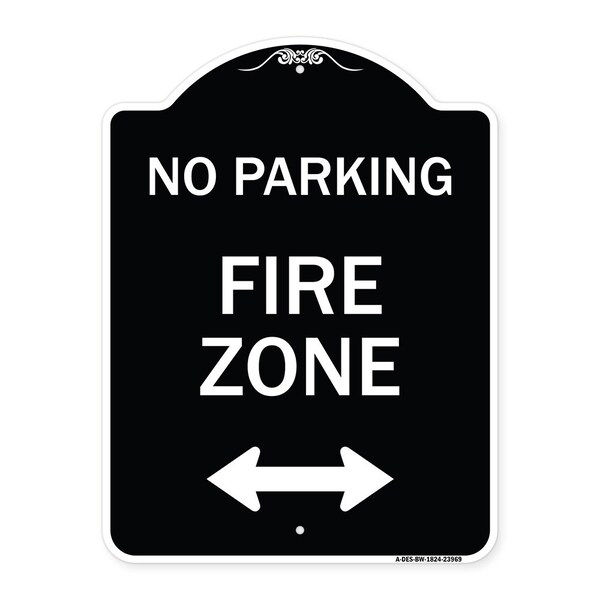 Signmission Fire Zone with Bidirectional Arrow Heavy-Gauge Aluminum Architectural Sign, 24" x 18", BW-1824-23969 A-DES-BW-1824-23969 - main